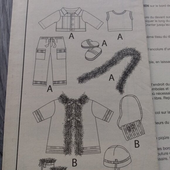 18" Doll Clothes Coat Jacket Pants Shoes Boots Sewing Pattern UNCUT 8144 - Picture 8 of 8